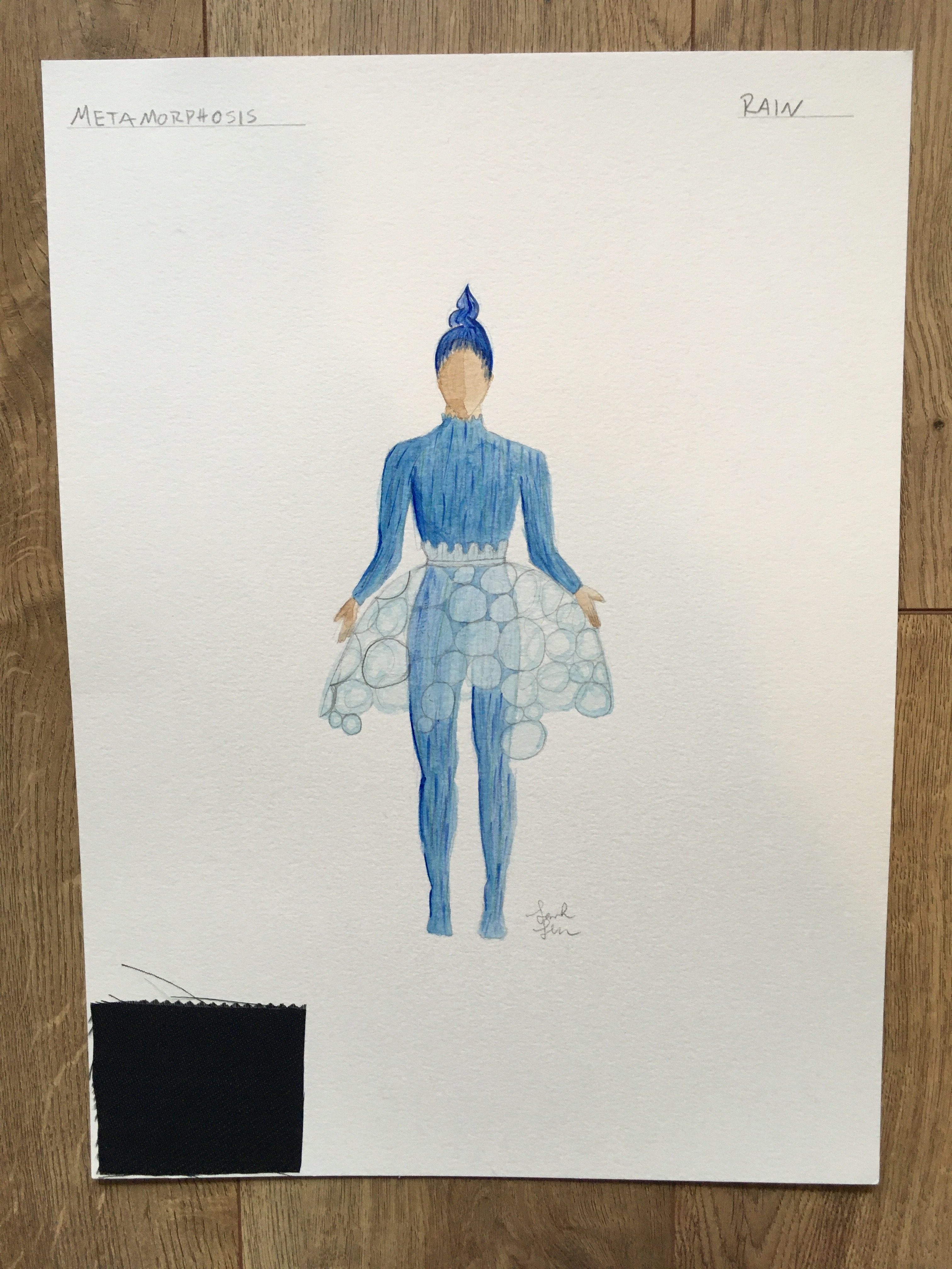 metamorphosis rain drop costume design