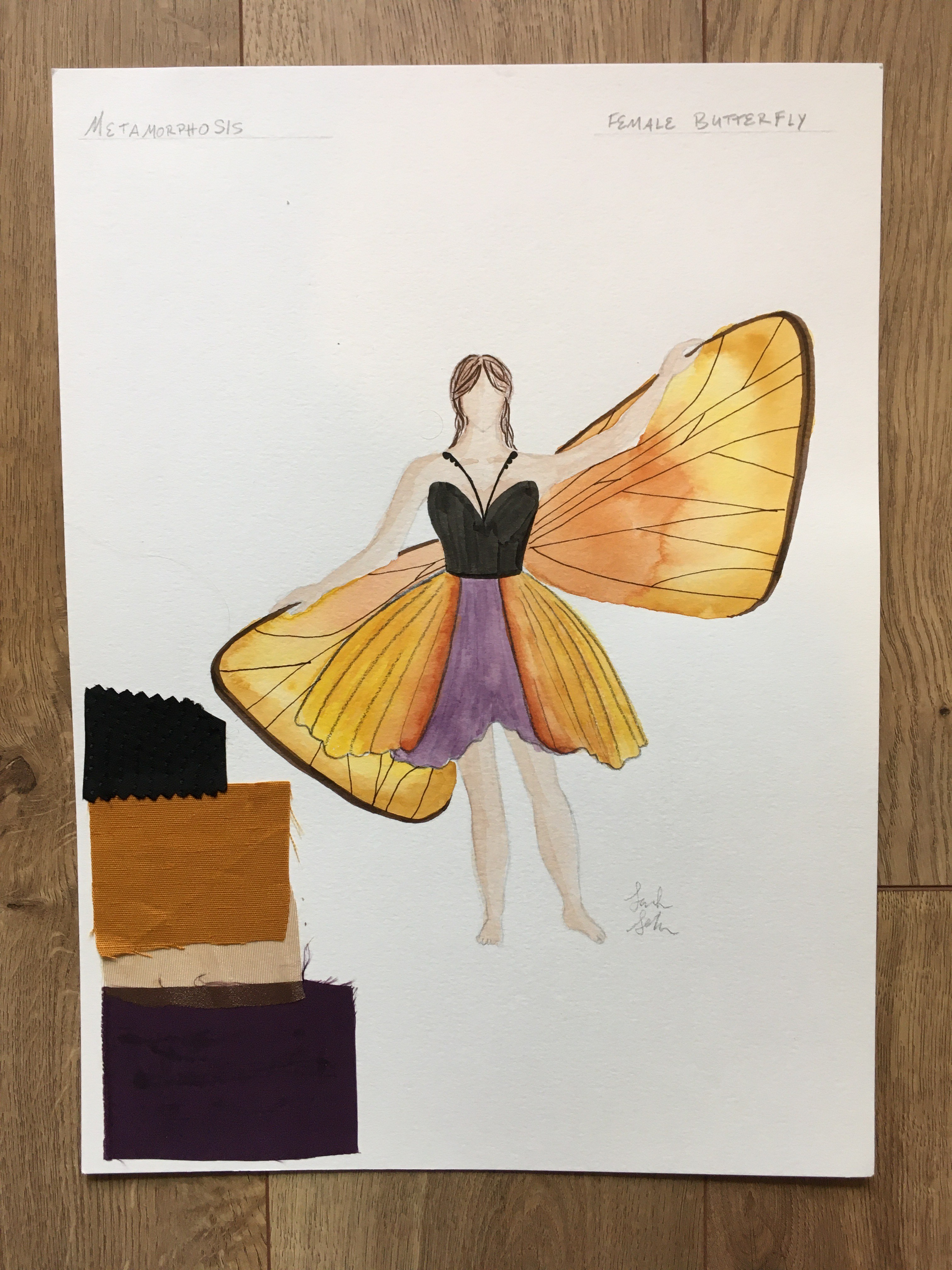 metamorphosis female butterfly costume design